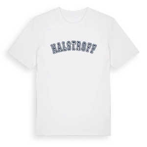 Halstroff college t-shirt – ekologisk bomull t-shirt från Pinshirt