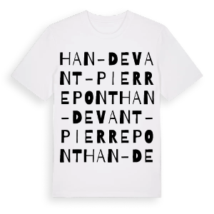 Han-devant-Pierrepont ordlek t-shirt – ekologisk bomull t-shirt från Pinshirt