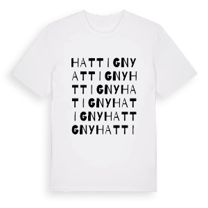 Hattigny ordlek t-shirt – ekologisk bomull t-shirt från Pinshirt