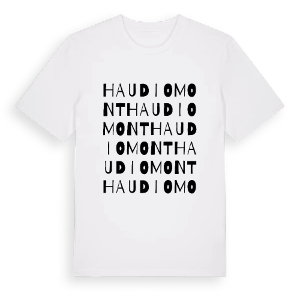 Haudiomont ordlek t-shirt – ekologisk bomull t-shirt från Pinshirt