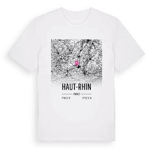 Haut-Rhin karta t-shirt – ekologisk bomull t-shirt från Pinshirt