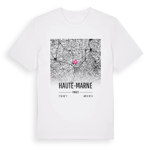 Haute-Marne karta t-shirt – ekologisk bomull t-shirt från Pinshirt