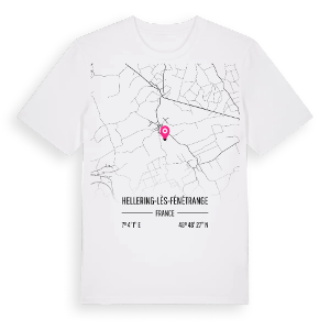 Hellering-lès-Fénétrange karta t-shirt – ekologisk bomull t-shirt från Pinshirt