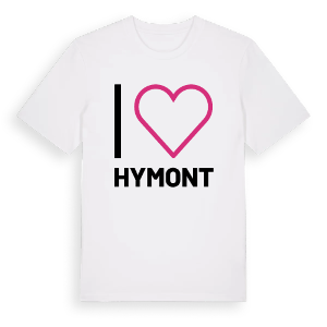 Jag älskar Hymont t-shirt stort tryck – ekologisk bomull t-shirt från Pinshirt