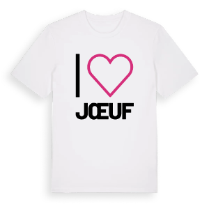 Jag älskar Jœuf t-shirt stort tryck – ekologisk bomull t-shirt från Pinshirt