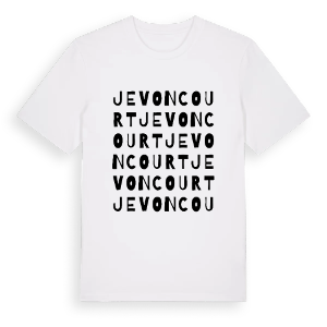 Jevoncourt ordlek t-shirt – ekologisk bomull t-shirt från Pinshirt