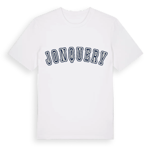 Jonquery college t-shirt – ekologisk bomull t-shirt från Pinshirt