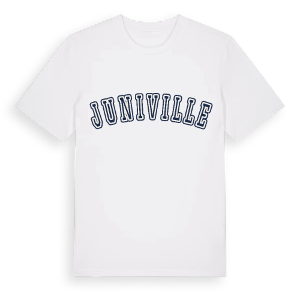 Juniville college t-shirt – ekologisk bomull t-shirt från Pinshirt
