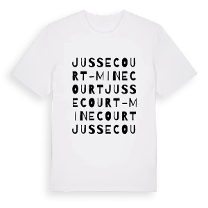 Jussecourt-Minecourt ordlek t-shirt – ekologisk bomull t-shirt från Pinshirt