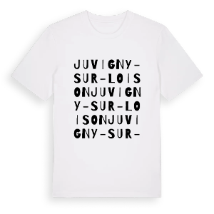 Juvigny-sur-Loison ordlek t-shirt – ekologisk bomull t-shirt från Pinshirt