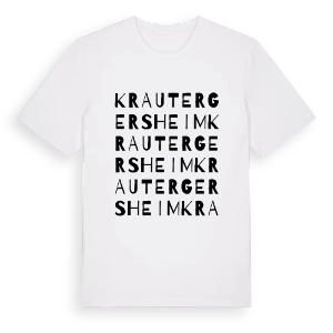 Krautergersheim ordlek t-shirt – ekologisk bomull t-shirt från Pinshirt
