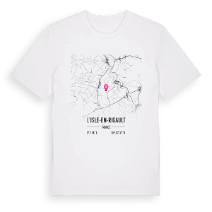 L'Isle-en-Rigault karta t-shirt – ekologisk bomull t-shirt från Pinshirt