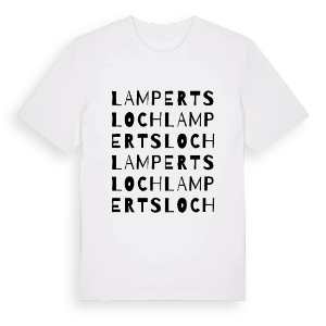 Lampertsloch ordlek t-shirt – ekologisk bomull t-shirt från Pinshirt