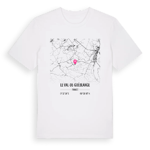 Le Val-de-Guéblange karta t-shirt – ekologisk bomull t-shirt från Pinshirt