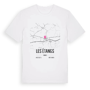 Les Étangs karta t-shirt – ekologisk bomull t-shirt från Pinshirt