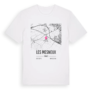 Les Mesneux karta t-shirt – ekologisk bomull t-shirt från Pinshirt