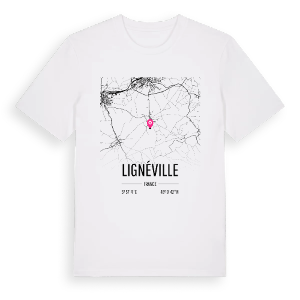 Lignéville karta t-shirt – ekologisk bomull t-shirt från Pinshirt