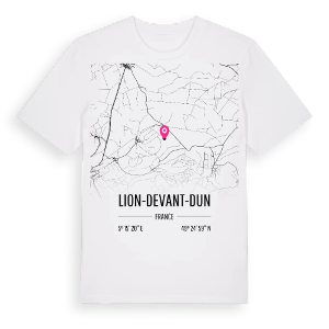 Lion-devant-Dun karta t-shirt – ekologisk bomull t-shirt från Pinshirt