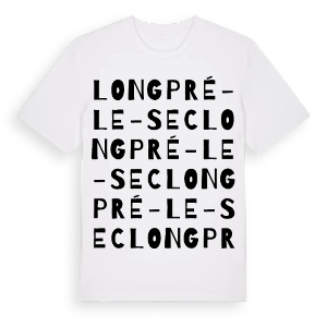 Longpré-le-Sec ordlek t-shirt – ekologisk bomull t-shirt från Pinshirt
