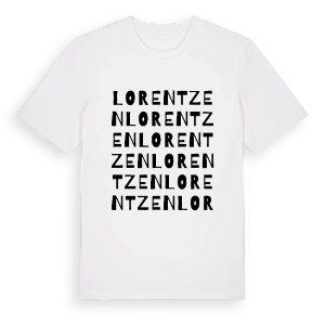 Lorentzen ordlek t-shirt – ekologisk bomull t-shirt från Pinshirt