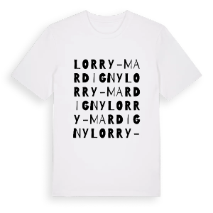 Lorry-Mardigny ordlek t-shirt – ekologisk bomull t-shirt från Pinshirt