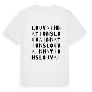 Louvain Nations ordlek t-shirt – ekologisk bomull t-shirt från Pinshirt