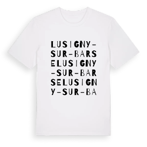 Lusigny-sur-Barse ordlek t-shirt – ekologisk bomull t-shirt från Pinshirt