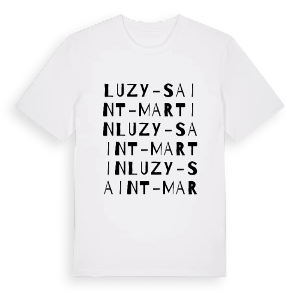 Luzy-Saint-Martin ordlek t-shirt – ekologisk bomull t-shirt från Pinshirt