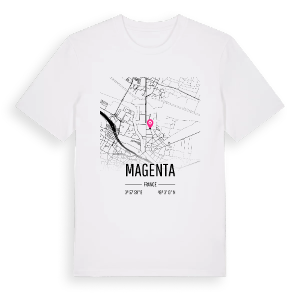 Magenta karta t-shirt – ekologisk bomull t-shirt från Pinshirt