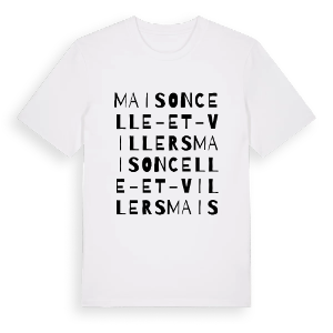 Maisoncelle-et-Villers ordlek t-shirt – ekologisk bomull t-shirt från Pinshirt