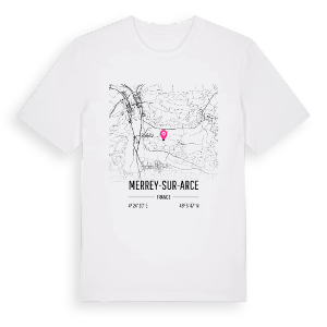 Merrey-sur-Arce karta t-shirt – ekologisk bomull t-shirt från Pinshirt