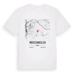 Merschweiller karta t-shirt – ekologisk bomull t-shirt från Pinshirt