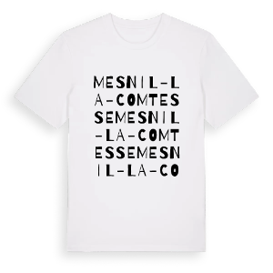 Mesnil-la-Comtesse ordlek t-shirt – ekologisk bomull t-shirt från Pinshirt