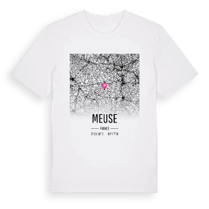 Meuse karta t-shirt – ekologisk bomull t-shirt från Pinshirt
