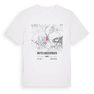 Mittelhausbergen karta t-shirt – ekologisk bomull t-shirt från Pinshirt