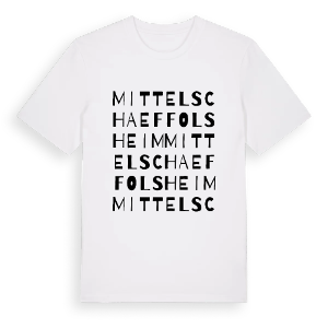 Mittelschaeffolsheim ordlek t-shirt – ekologisk bomull t-shirt från Pinshirt