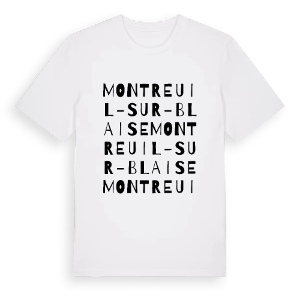Montreuil-sur-Blaise ordlek t-shirt – ekologisk bomull t-shirt från Pinshirt