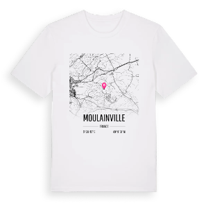 Moulainville karta t-shirt – ekologisk bomull t-shirt från Pinshirt