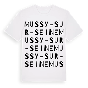 Mussy-sur-Seine ordlek t-shirt – ekologisk bomull t-shirt från Pinshirt