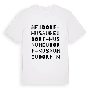 Neudorf-Musau ordlek t-shirt – ekologisk bomull t-shirt från Pinshirt