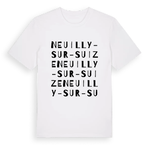 Neuilly-sur-Suize ordlek t-shirt – ekologisk bomull t-shirt från Pinshirt