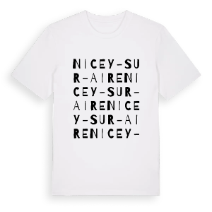 Nicey-sur-Aire ordlek t-shirt – ekologisk bomull t-shirt från Pinshirt