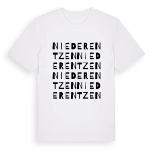 Niederentzen ordlek t-shirt – ekologisk bomull t-shirt från Pinshirt