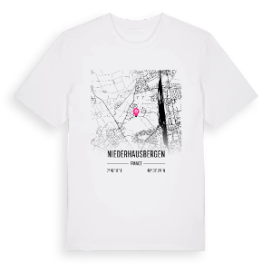 Niederhausbergen karta t-shirt – ekologisk bomull t-shirt från Pinshirt