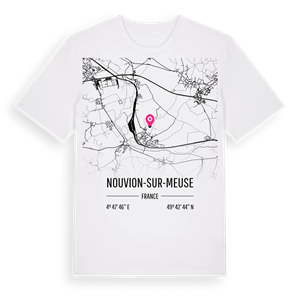Nouvion-sur-Meuse karta t-shirt – ekologisk bomull t-shirt från Pinshirt