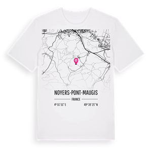 Noyers-Pont-Maugis karta t-shirt – ekologisk bomull t-shirt från Pinshirt