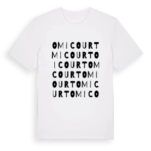 Omicourt ordlek t-shirt – ekologisk bomull t-shirt från Pinshirt