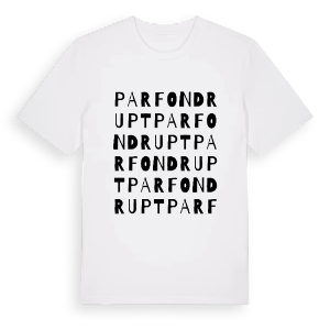 Parfondrupt ordlek t-shirt – ekologisk bomull t-shirt från Pinshirt