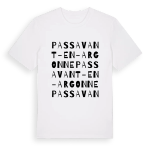 Passavant-en-Argonne ordlek t-shirt – ekologisk bomull t-shirt från Pinshirt