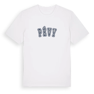 Pévy college t-shirt – ekologisk bomull t-shirt från Pinshirt